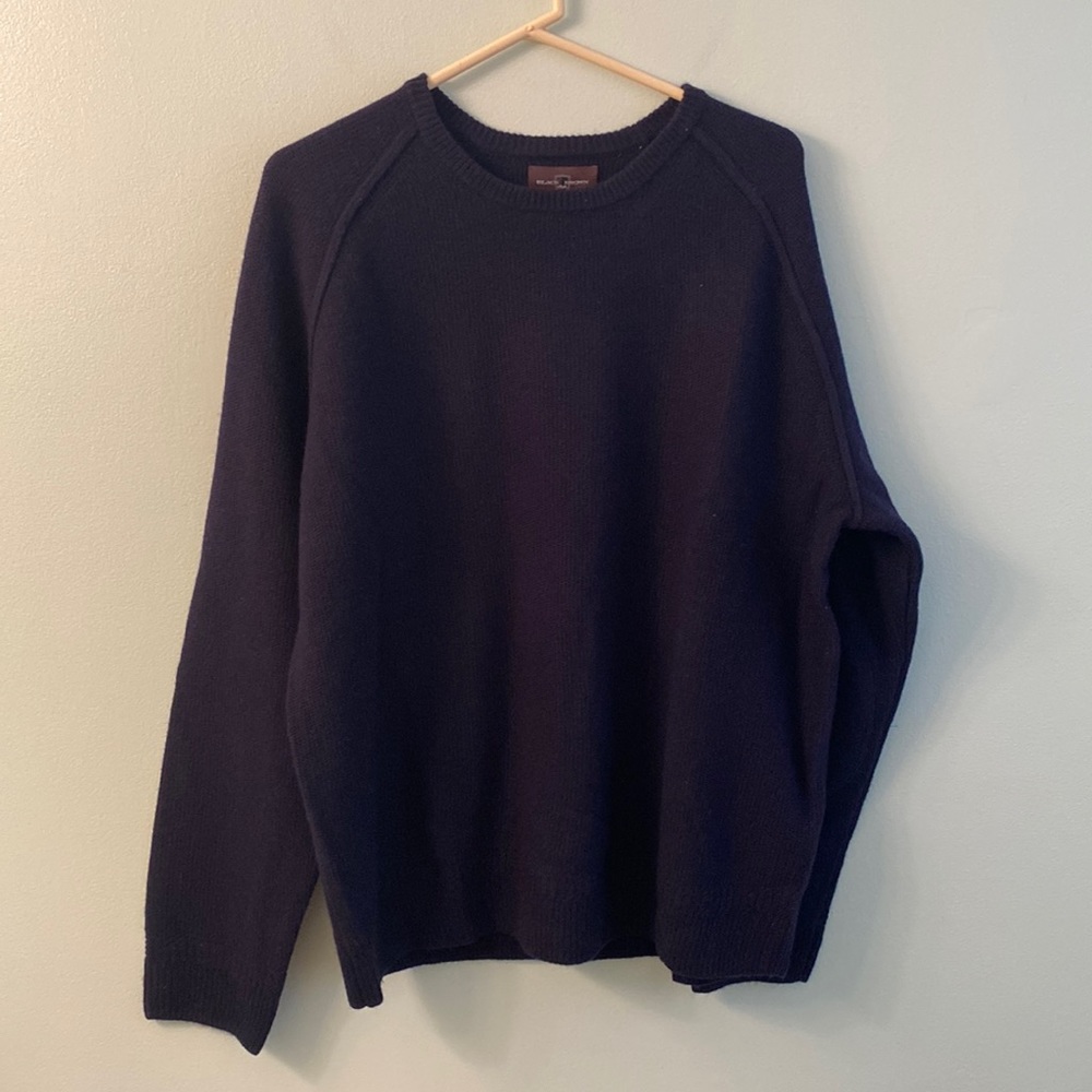 NWT Black Brown  lambs wool dark navy sweater